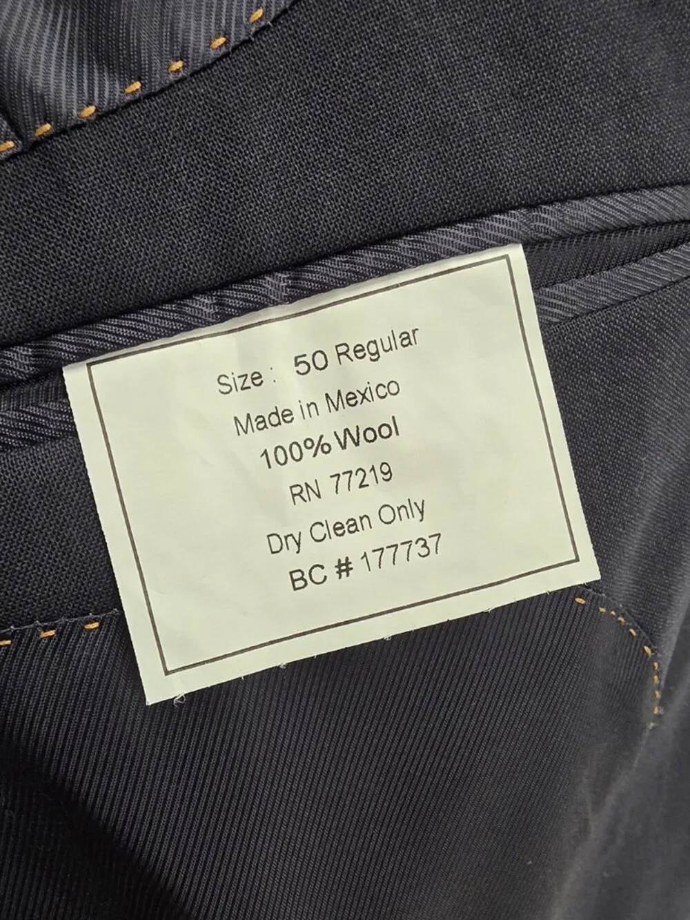 Joseph & Feiss 50R 42x29 Navy Full Suit 2-Button Solid R953